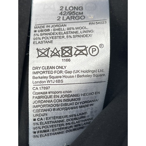 Banana Republic Avery Long Pants Womens Size 2 Long Wool Blend Black Tapered - Picture 11 of 11